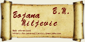 Bojana Miljević vizit kartica